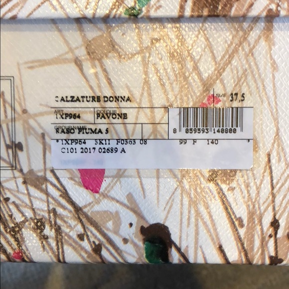 BRAND NEW PRADA BLUE SATIN FEATHER SANDALS - Picture 8 of 8